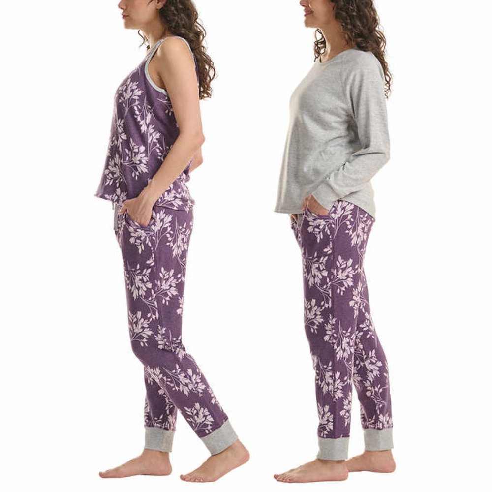 Live Love Lounge Ladies Tee, Tank + Jogger 3-Piece Pajamas Lounge Set Size S,M - Picture 4 of 12